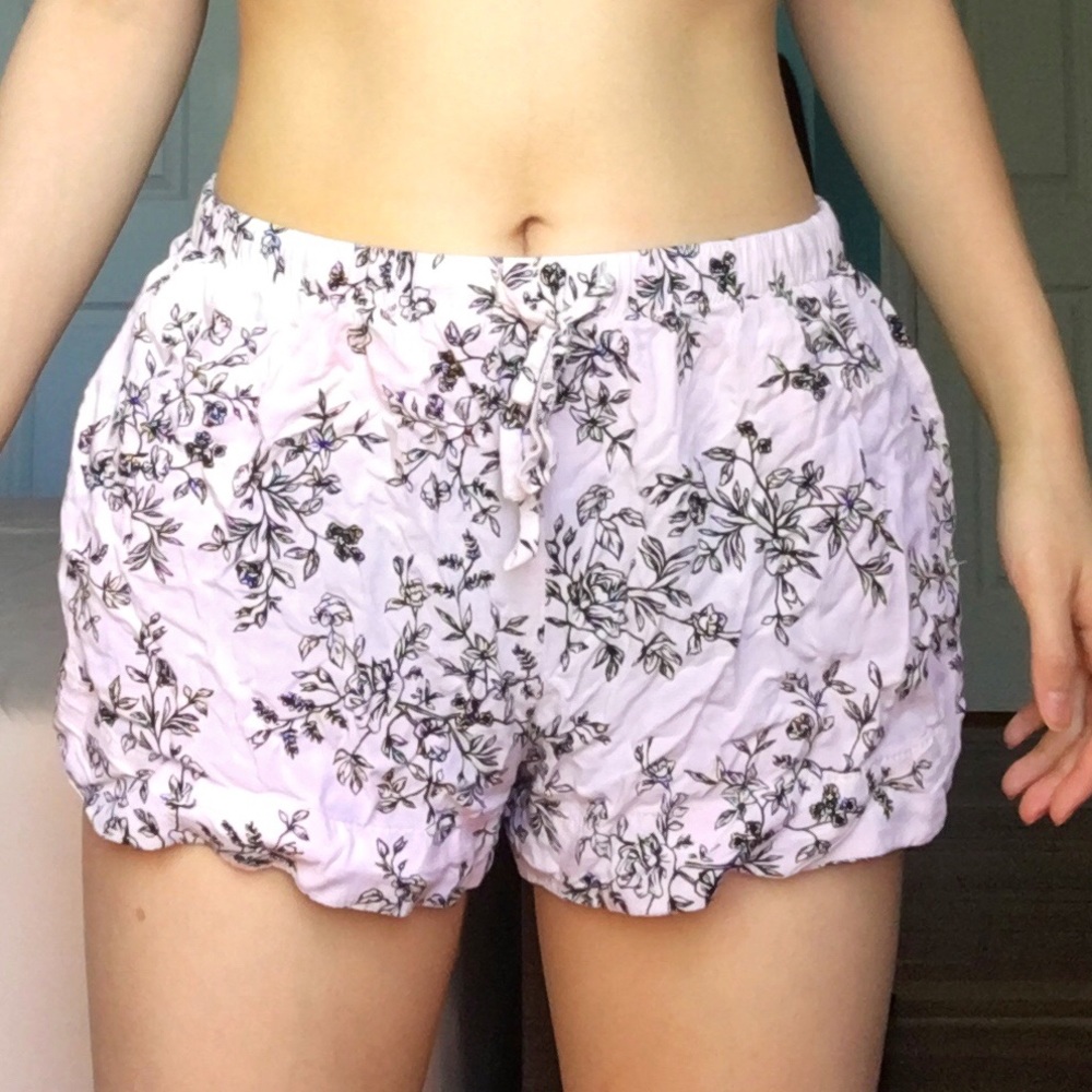 Garage Pink Floral Flowy Lounge Shorts NWOT